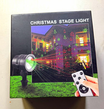 Christmas Red  Green Laser Projector Stage Light, Remote, Outdoor Stake