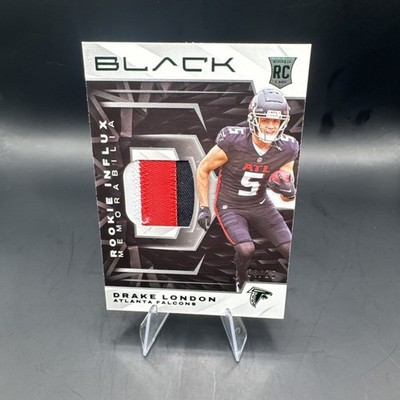 Panini 2022 Black Rookie Influx Materials Drake London Emerald /25 Falcons