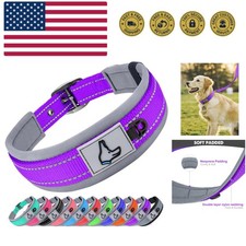 Dog Collar for Large Dogs, Neoprene Padded and Adjustable, Reflective Wide He...