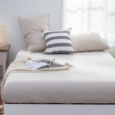 100 Jersey Knit Cotton Sheet, Extra Deep Pocket, 1 Fitted Sheet with 2 Pillo...