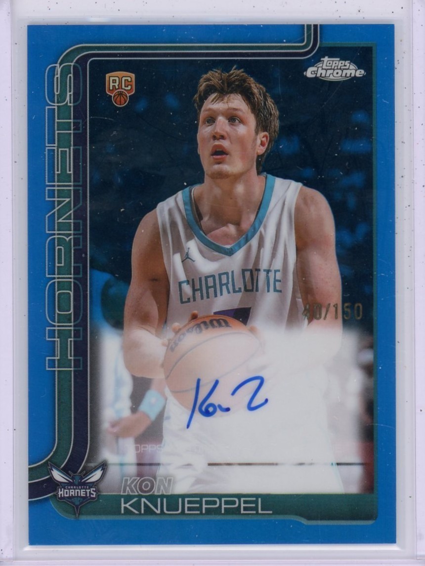 2025-26 Topps Chrome Kon Knueppel Auto Blue Refractor /150 RC Hornets TCAR-KK