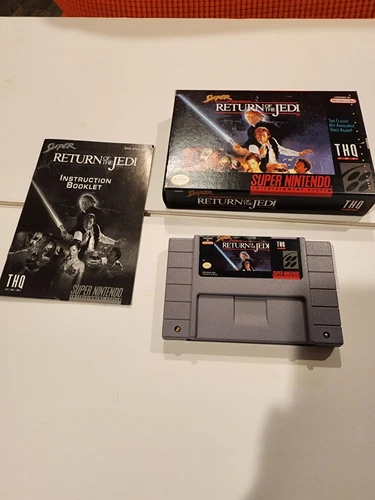 Super Star Wars: Return of the Jedi (SNES, THQ, 1994) Game,Box, Manual - Great!