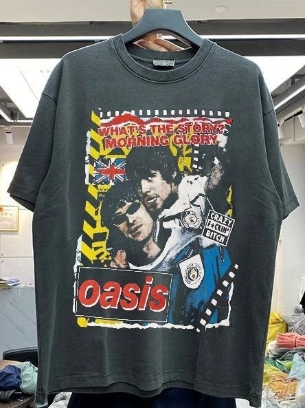 oasis 2025 (WHAT'S THE STORY) Tシャツ　Mサイズ Oasis Rock Band What's the story Morning Glory Black Unisex T