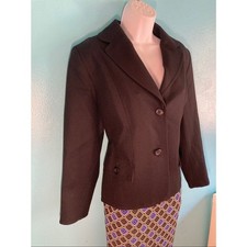 Vintage Pendleton 100 Pure Virgin Wool Size 8 Black Tailored Blazer Jacket