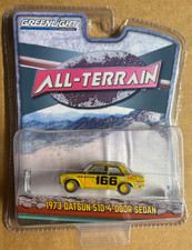 1973 DATSUN 510 4-DOOR SEDAN #166 YELLOW BRE 1/64 DIECAST CAR GREENLIGHT 35230 B