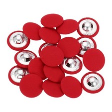 20Pcs Fabric Cloth Covered Button 20mm 32L Metal Shank Buttons Red