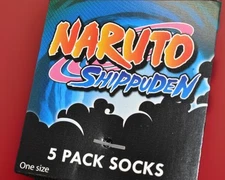 NARUTO SHIPPUDEN 5 PACK SOCKS ONE SIZE FITS NEW WITH TAGS