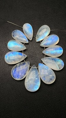 AAAAA Quality Rainbow Moonstone Smooth Polish Briolette  Strand 9x16 - 13x23 MM