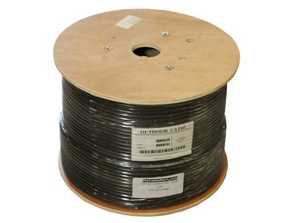 1000ft CAT6E Bulk Network Cable UTP/PE 550Mhz  UV / BURIAL Outdoor  Black