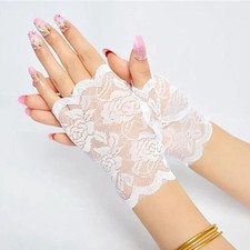 Women Lace Fingerless Gloves Bridal Party Elegant Dress Gloves
