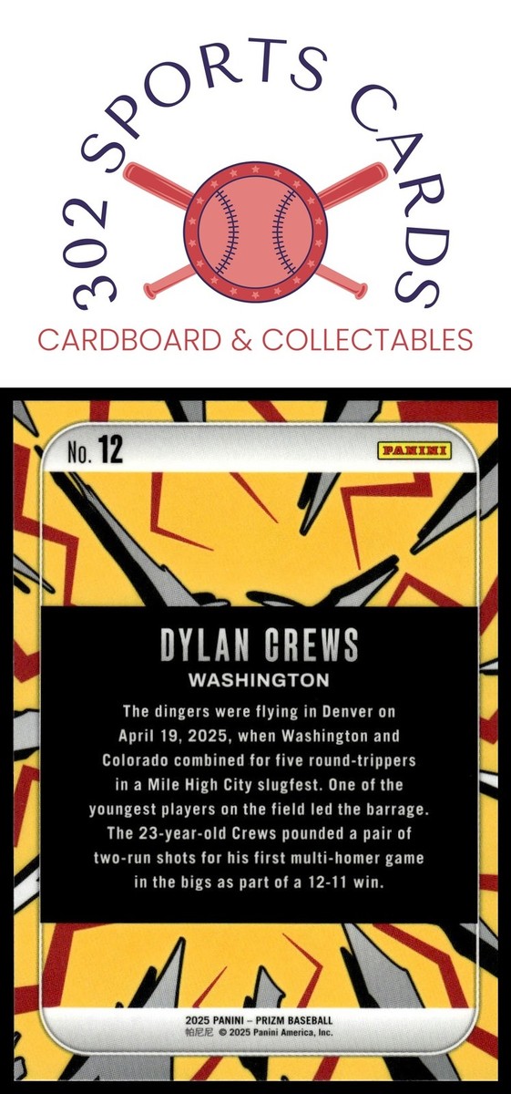 2025 Panini Prizm Dylan Crews Dingers RC | eBay