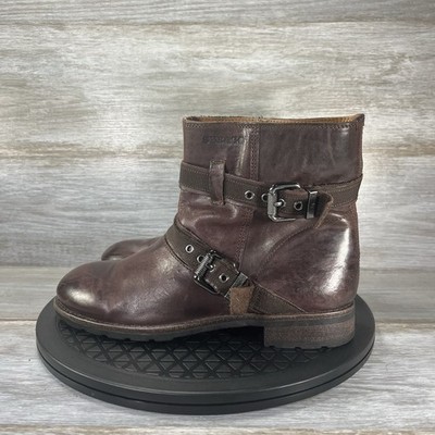 Sebago Women s Laney Brown Leather Mid Harness Boots Size 6.5 M
