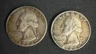 Two (2) Washington Silver Quarters, 1953D  1964D - Silver