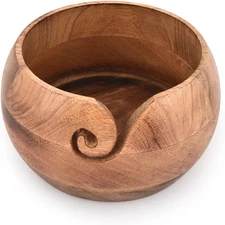 Wooden Yarn Bowl Portable Knitting Yarn Bowl Christmas Gifts for Women Knitti...