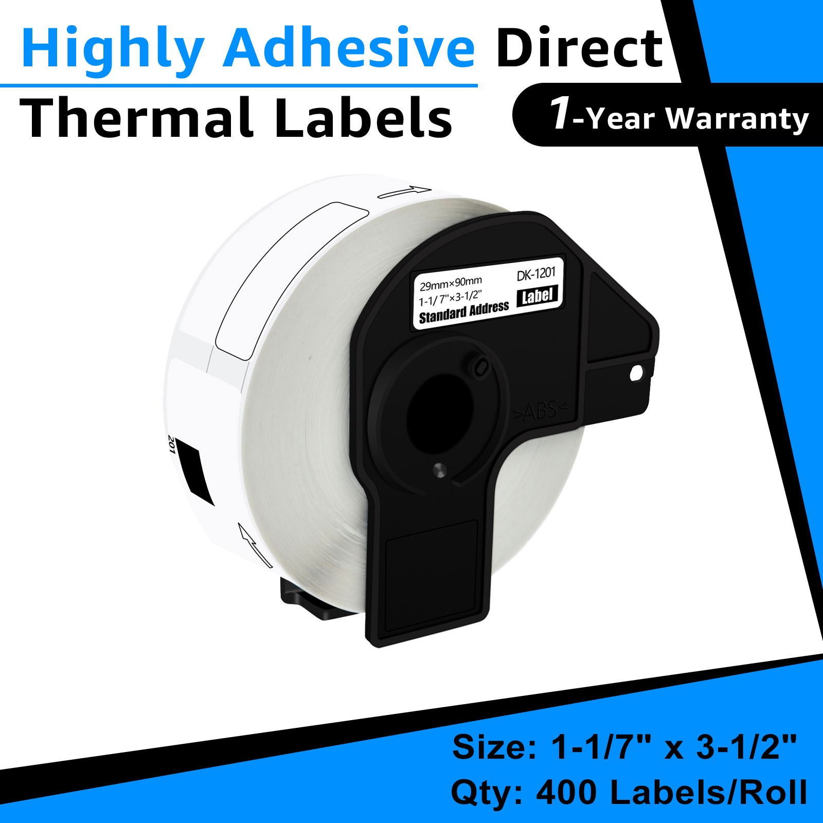 Compatible Address Labels Replacement for Brother DK-1201 (1.1 in x 3.5 in) 1201