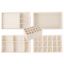 Jewelry Drawer Inserts for Drawers, Velvet Jewelry Storage Tray, Stackable Fl...