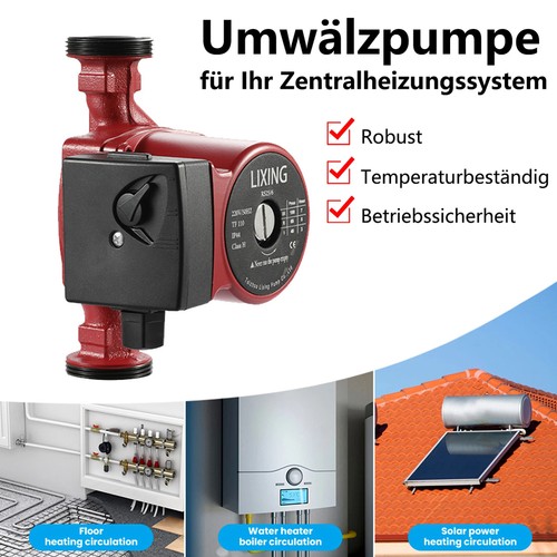 Hocheffizienzpumpe 25/60-180 3 stufige Umwälzpumpe Heizungspumpe Verschraubungen - Bild 2 von 11