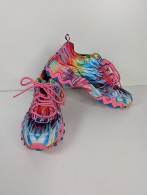 Fila Ray Tracer TR 2 Tie Dye Multi Color Chunky Sneakers Rainbow W US 11 Used