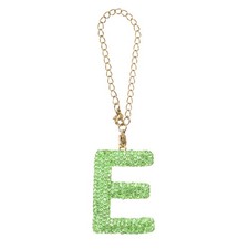 Letter Bag Charm Bling Glitter Letter Charm Initial, Green, E Shape
