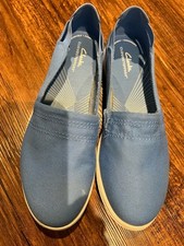 Clarks Cloudsteppers Women  s Canvas Summer Shoes Size 10 Breeze Step Blue Color