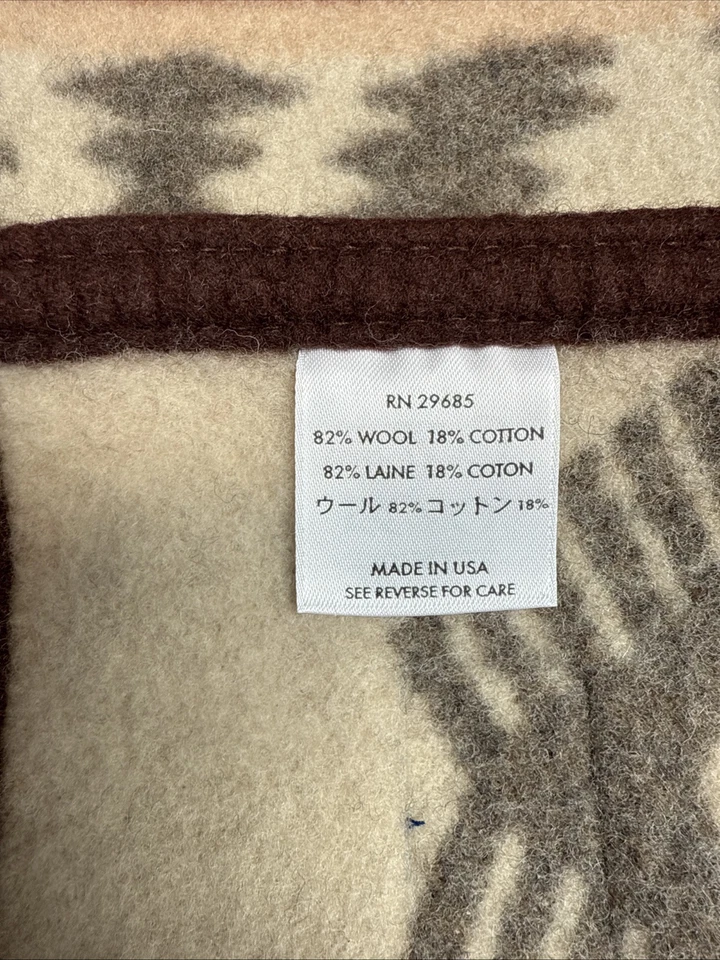 Vintage Pendleton Wool Blanket Chimayo Aztec Navajo Styling 58x56 USA - Image 3 of 4