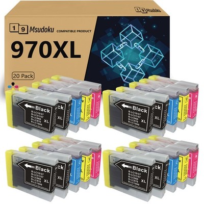 20X Tinte Patronen kompatibel für BROTHER LC-970 DCP 135C 150C 153C MFC 235C