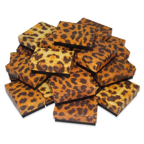 100 scatole portagioie piene di cotone stampa leopardata lucide confezione regalo vendita al dettaglio - Foto 18 di 46