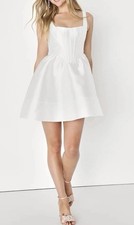 Lulu’s NWT White Bubbly Satin Corset Mini Dress Size XL