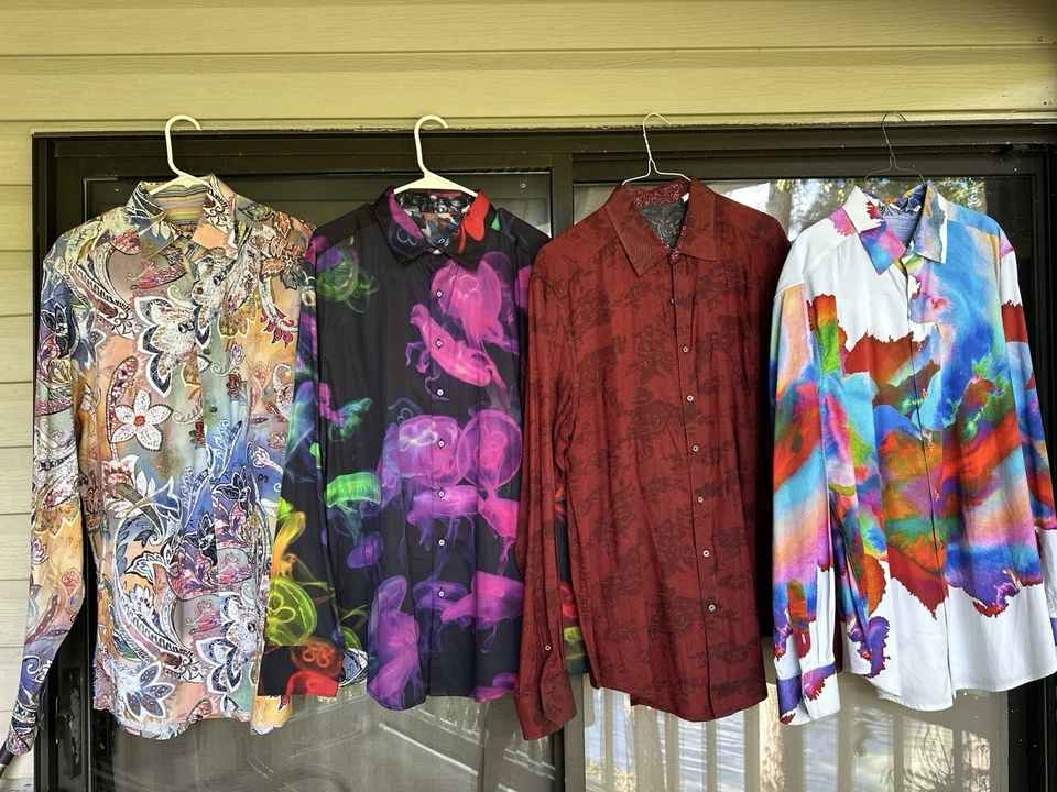 Robert Graham 男式衬衫长袖翻盖袖口 XLT 4 件 — 第 2/4 张图片