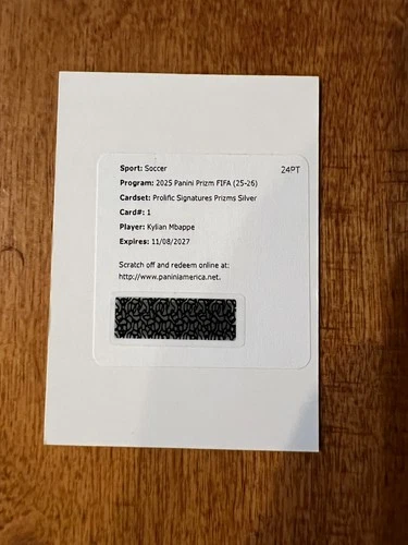 Kylian Mbapp 2025 Panini Prizm Kylian Mbapp #1 Silver