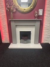 Ex Display Grey Wooden Fireplace Surround