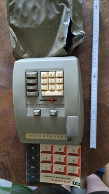 Contex 10 Tischrechner BRDR. Vintage m. Gebrauchsanweisung Voll funktionstüchtig