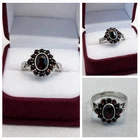 Vintage Sterling Silver 925 Garnet Cluster Ring 3.2g Oval