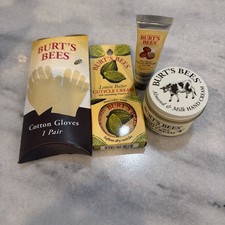 Burt's Bees Hand Repair Kit Hand Cream Cotton Gloves Cuticle Creme New Gift Set