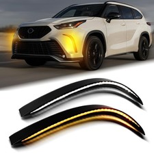 Switchback LED Front Bumper Fog Light Daytime Running Lamp Dynamic Sequential...