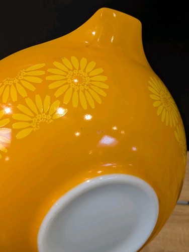 Vintage Pyrex #444 Daisy Sunflower Orange 4QT (3 ¾ Lt) Cinderella Mixing Bowl - Picture 8 of 10