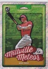 MIKE TROUT 2019 Donruss NICKNAMES MILLVILLE METEOR Baseball Card RAPTURE VERSION