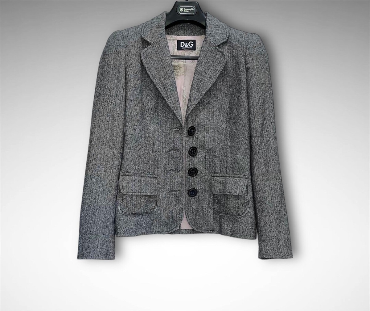 Dolce & Gabbana vintage wool blazer jacket gray striped | eBay