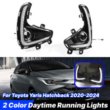 For Toyota Yaris Hatchback 2020-24 Led Fog Light Bezel Drl Daytime Running Light