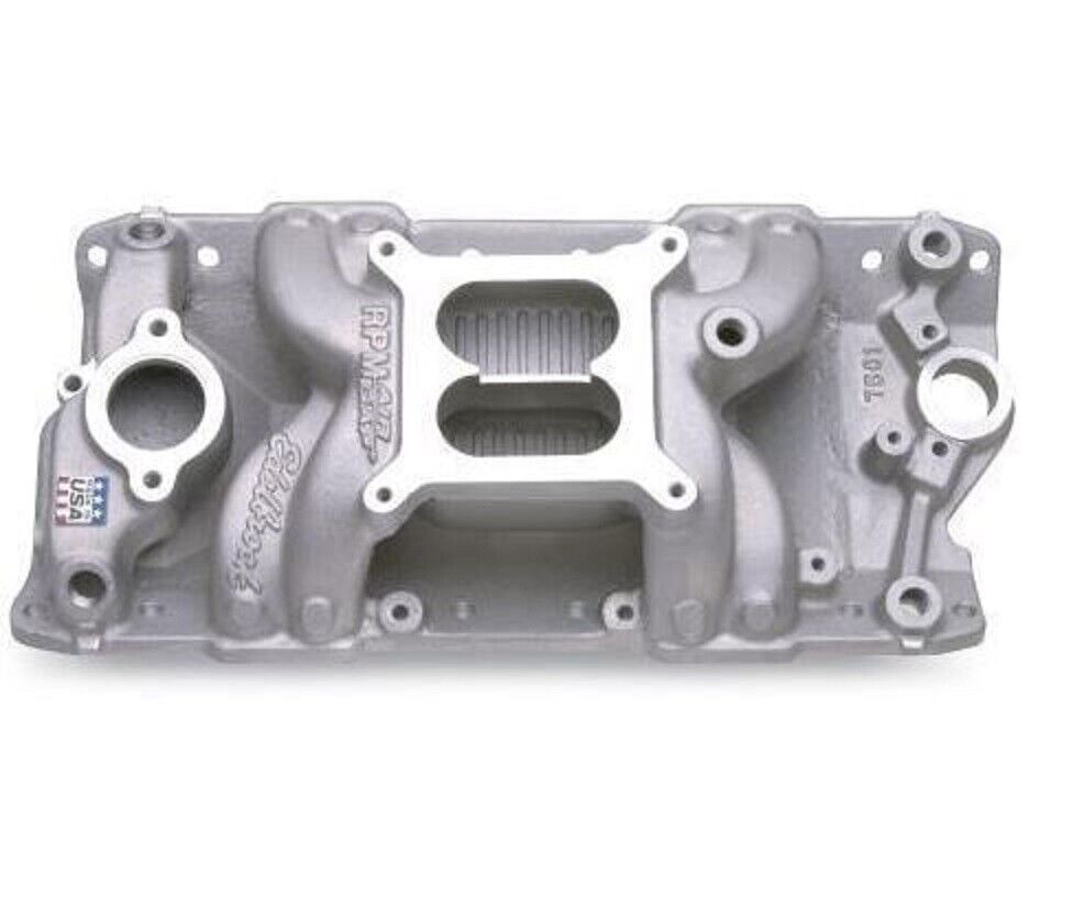 Edelbrock SBC Performer Air Gap Manifold - 262-400 Black Edelbrock SBC Performer Air Gap Manifold - 262-400 Black