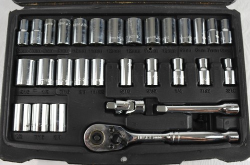 HUSKY Ratchet & Socket Kit Pieces Mini Black Travel Small Case 20800 - Picture 3 of 9
