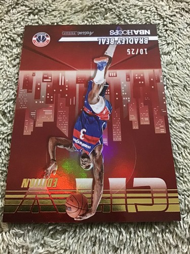 2022-23 NBA Hoops BRADLEY BEAL City Edition Prueba de Artista Rojo #/25 Magos - Imagen 3 de 5