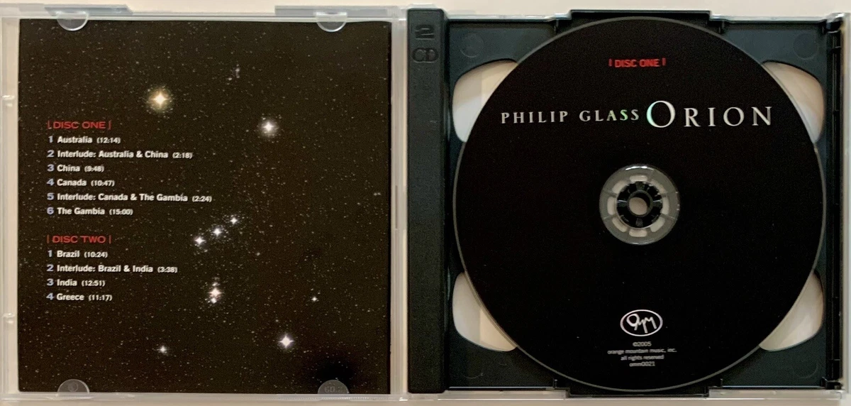 Philip Glass Orion 2 x CD Recorded June 2004 Athens Modern Classical