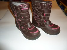 1 Pair Girl's AIRWALK Brown Pink Boots w/ Thermolite Insulation - Size 3
