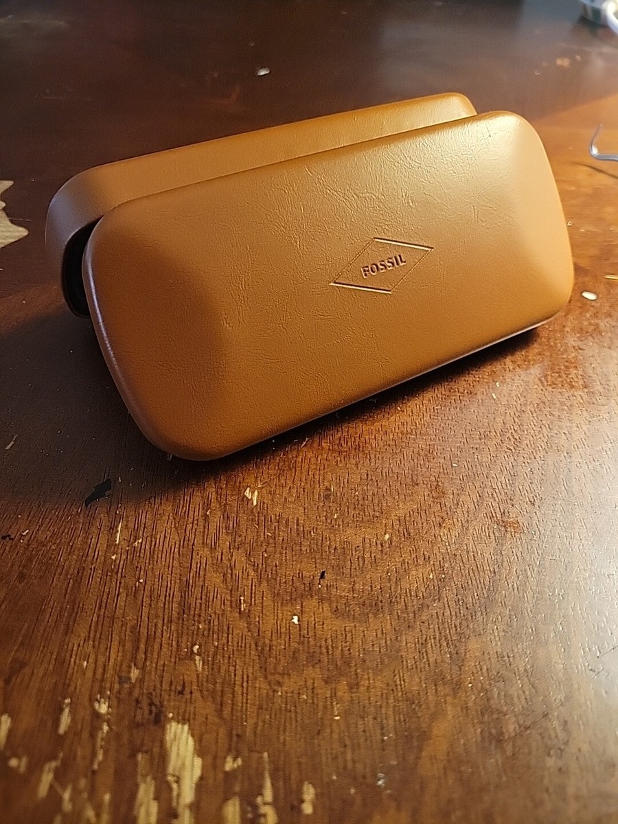Fossil Sunglasses Case chestnut leather with navy blue interior Fossil Brown Glasses for Women on Sale up to 90% Off: Poshmark main image 2