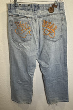 Y2K Nu Wear Rap Hip Hop Skater Baggy Wide Leg Denim Jeans Size 34x29.5 Men READ