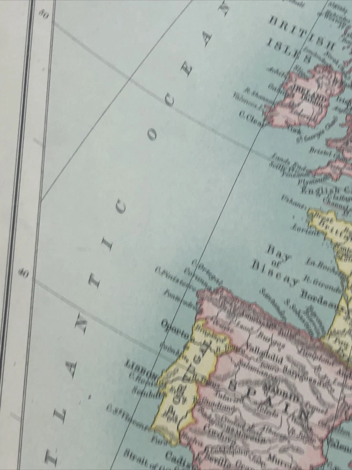 1910: Antiguo mapa político de Europa vintage regalo de Navidad impresión en color #7 CS Foto 2 de 4