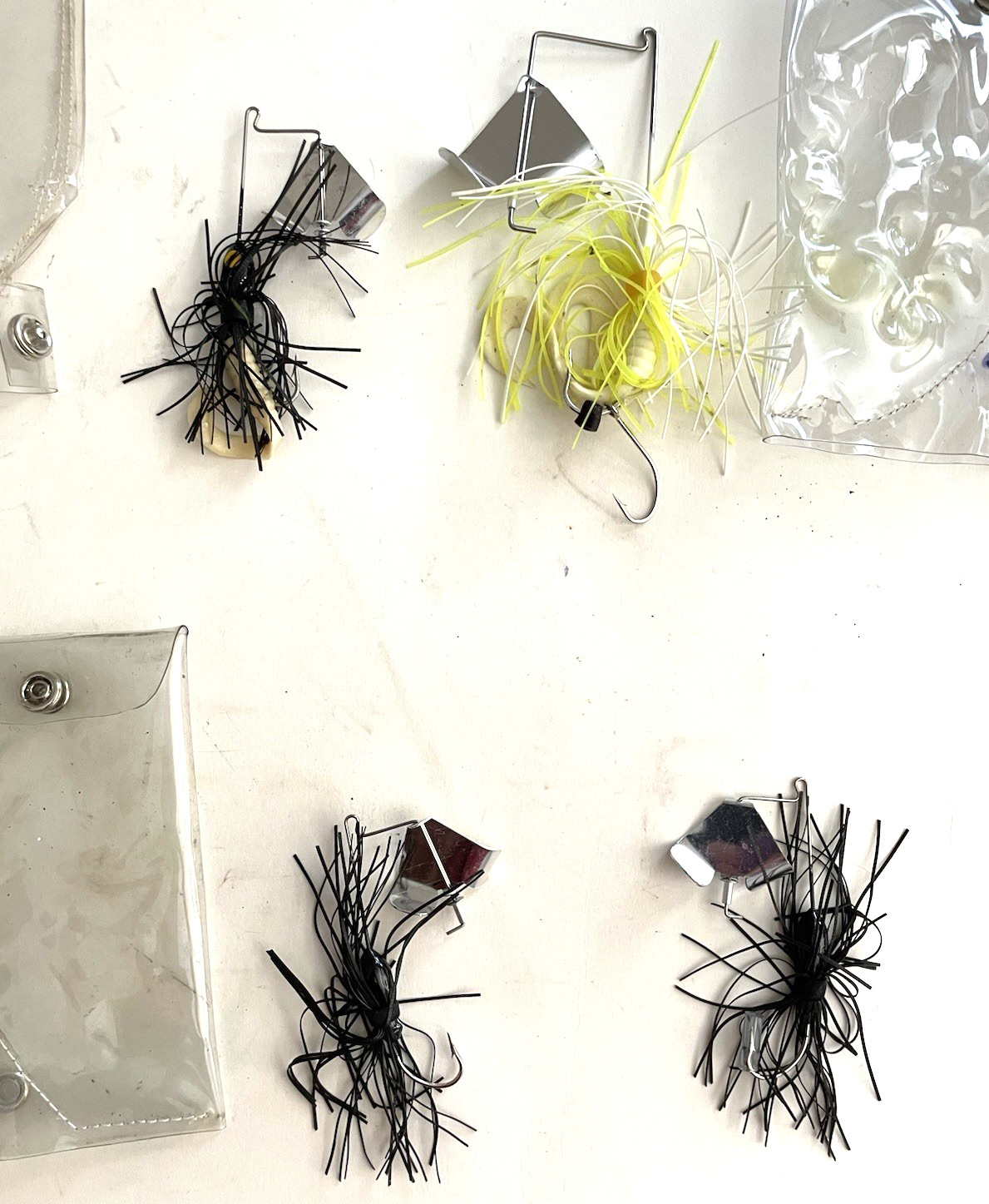 BUZZBAIT LURES Lot-4 Mixed Colors Bass Fishing w Hand-Made Cases Black Yellow - Image 11