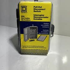 Square D UFP222RNM Rainproof Air Conditioning Disconnect Switch, 60 A, 240V Ac,