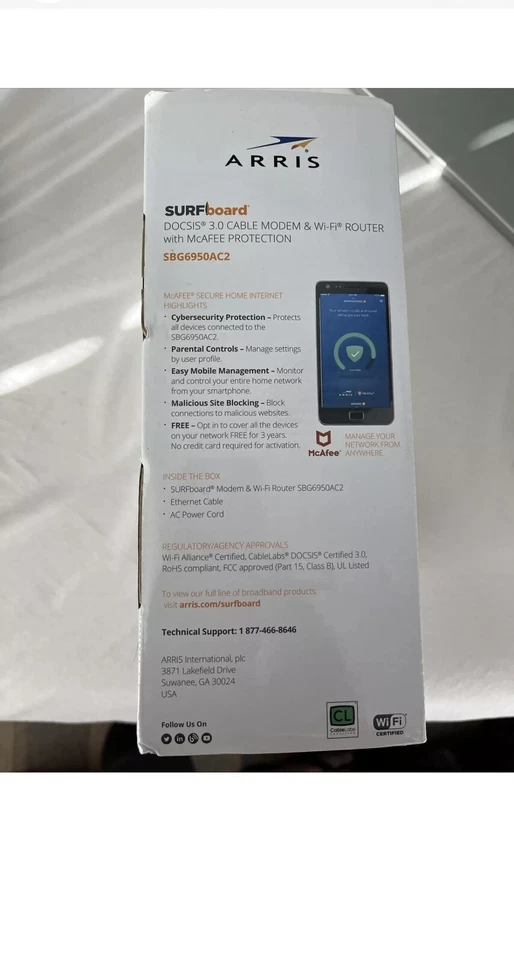 ARRIS Surfboard SBG6950AC2 Cable Modem & Wi-fi Router Docsis 3.0 - Image 2 of 4